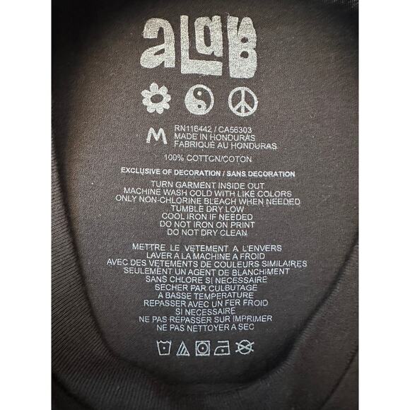 NWOT “Don’t Happy, Be Worry” Graphic Tee – Retro Globe-on-Fire Design – Men’s M - Picture 4 of 4